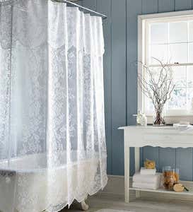 Easy-Care Polyester Somerset Lace Shower Curtain