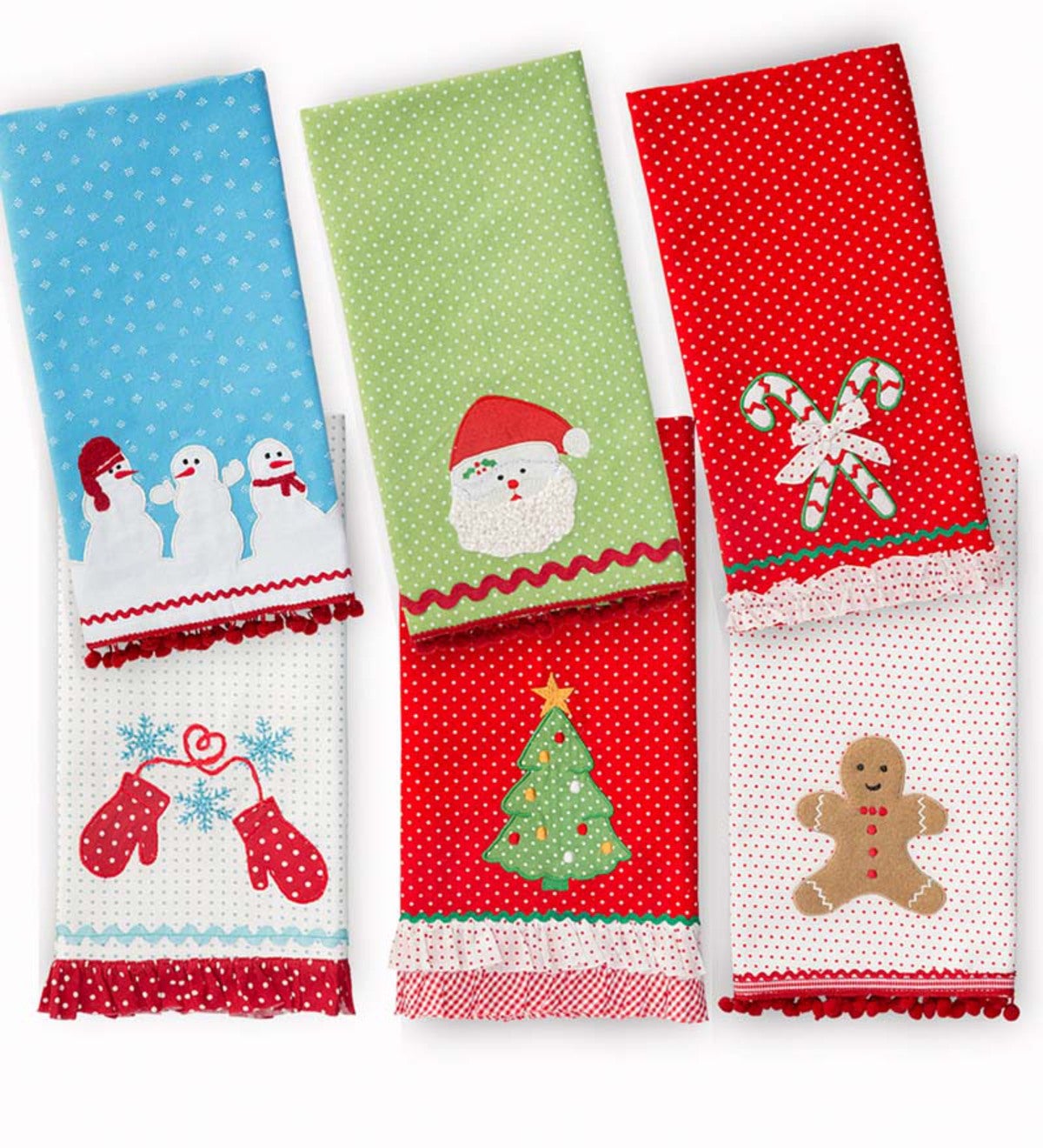 Holiday Cotton Dish Towels, Set of 2 - Candy