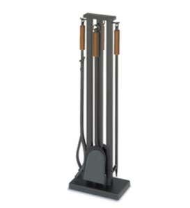 Contemporary Fireplace Tool Set - Bronze