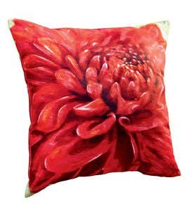 All-Weather Outdoor Flower Throw Pillow