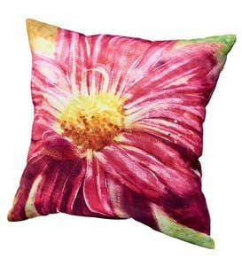 All-Weather Outdoor Flower Throw Pillow