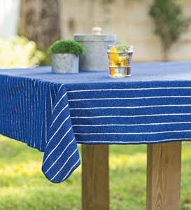 USA-Made Striped Terry Tablecloth, 60”W x 80”L