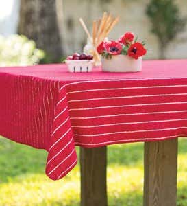 USA-Made Striped Terry Tablecloth, 60”W x 80”L