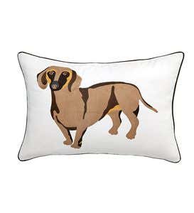 Embroidered Dog Breed Throw Pillow