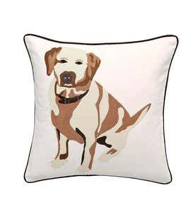 Embroidered Dog Breed Throw Pillow