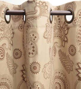 63”L Thermologic Cotton Paisley Grommet-Top Curtain Pairs