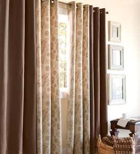 63”L Thermologic Cotton Paisley Grommet-Top Curtain Pairs