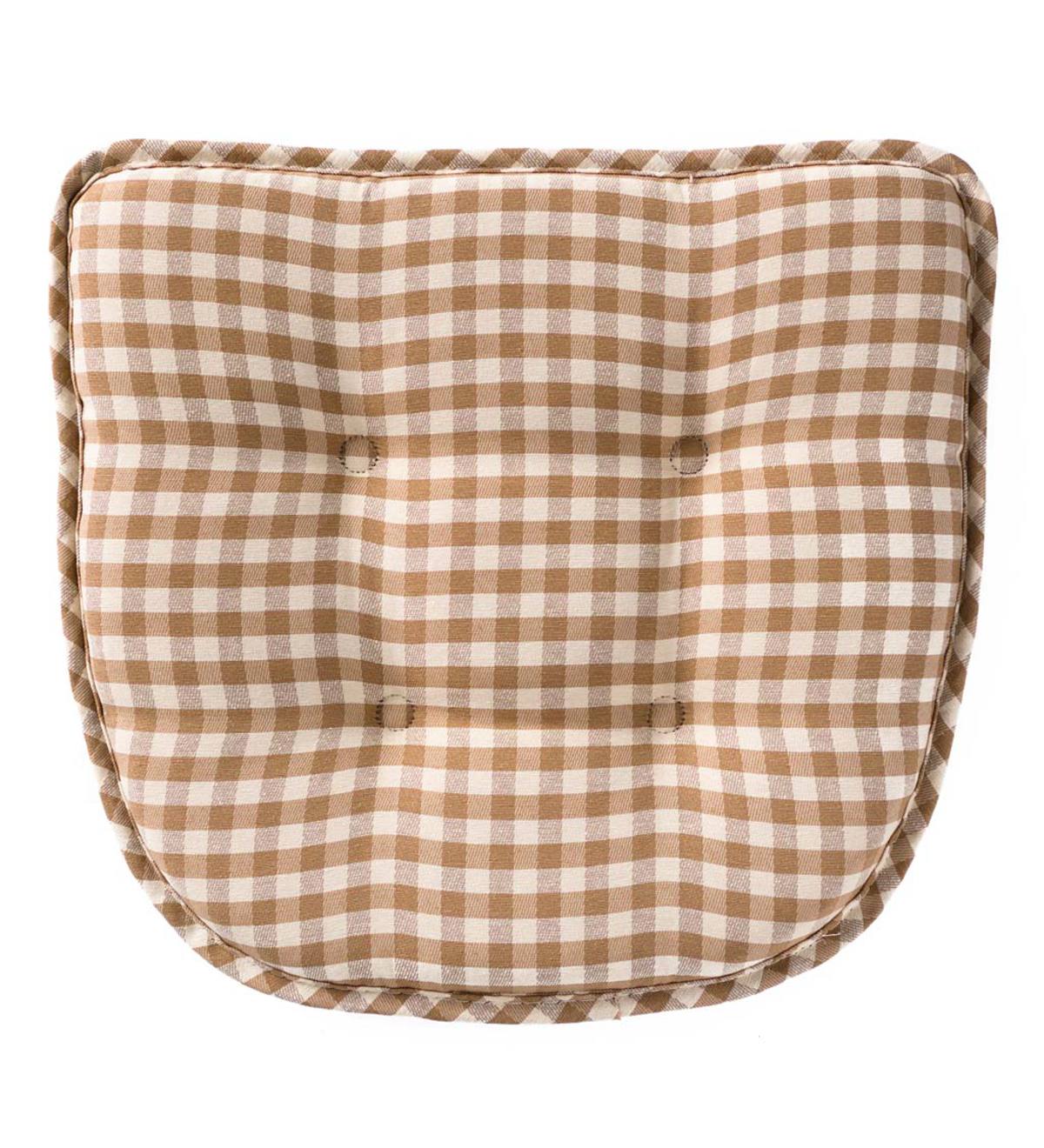 Non-Slip Gingham Chair Pad