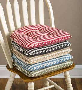 HOME DISTRICT Dining Chair Cushions 4 Pack - Tufted Chair Seat Pads with  Ties, Non Slip Furniture Pads, Home Kitchen Chair Seat Cushion Set 15 Inch  X