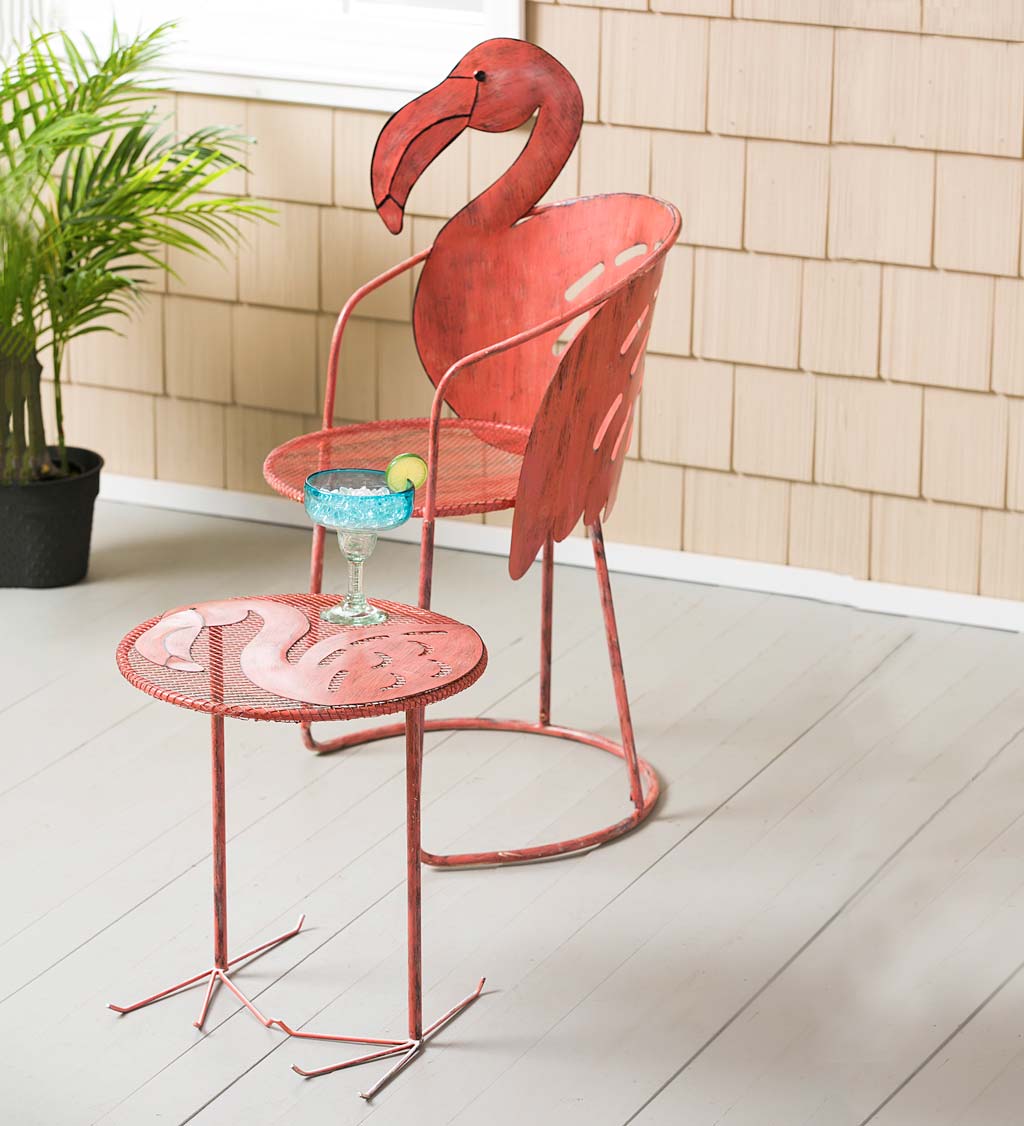 Flamingo Chair and Side Table Set Plow Hearth