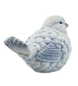 Blue and White Snowbird Indoor/Outdoor Statues, Set of 2