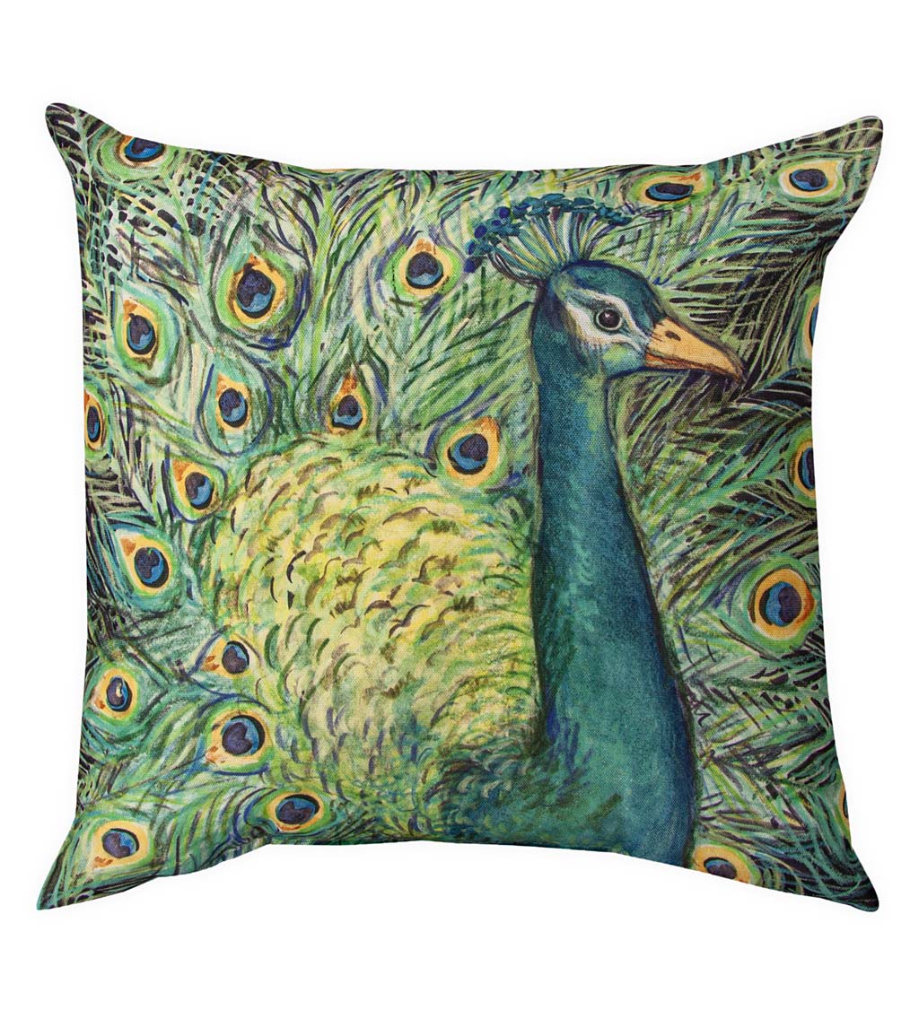 Colorful Square Peacock Throw Pillow Plow Hearth