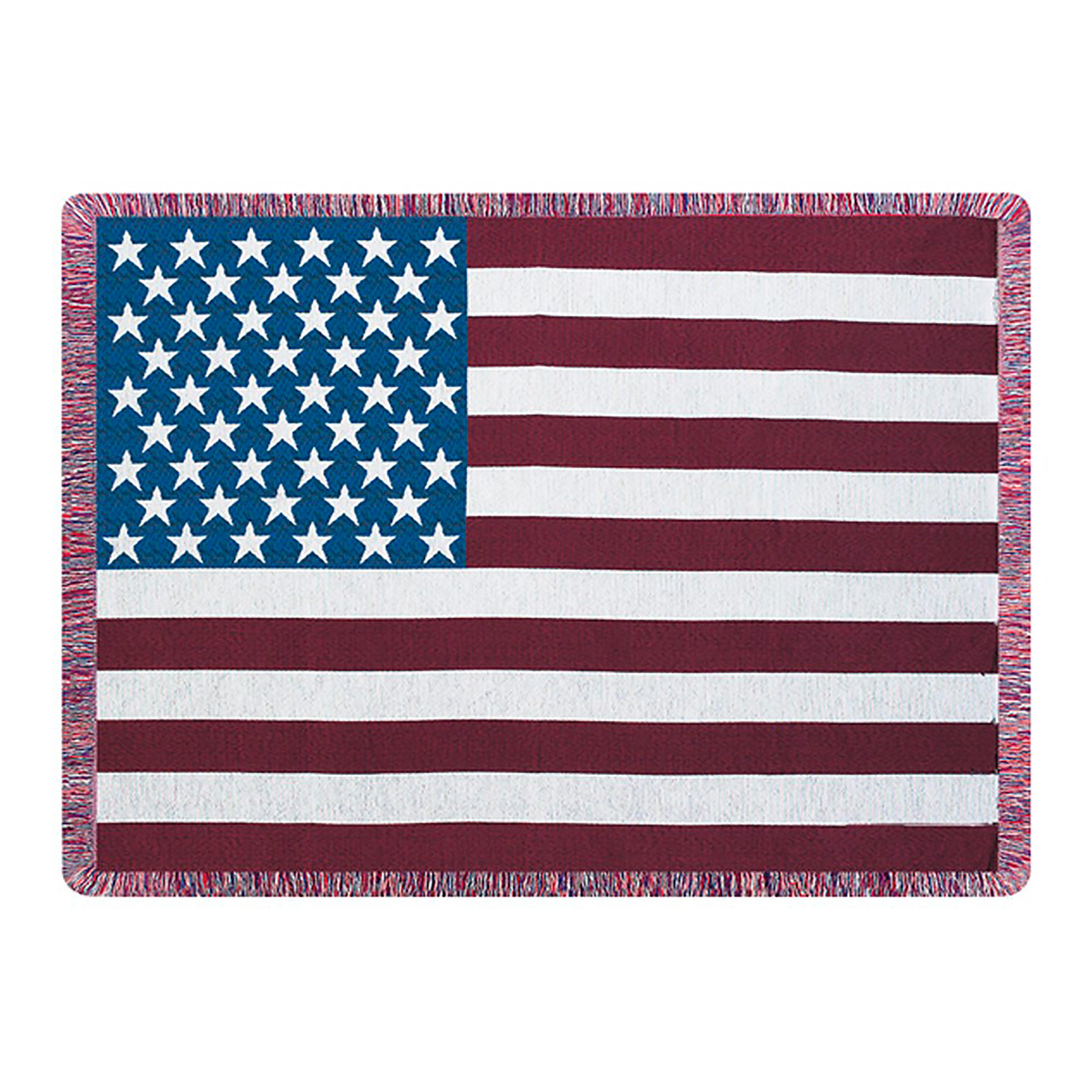 USA Made Stars and Stripes Cotton Tapestry Throw Plow Hearth