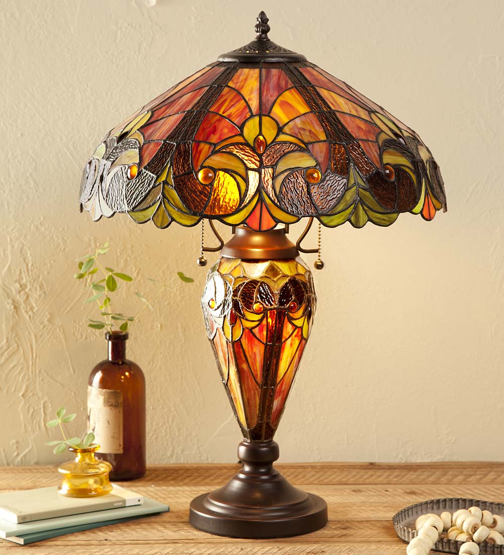 Tiffany Style Stained Glass Table Lamp | Plow & Hearth