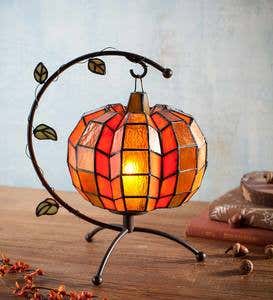 Stained Glass Pumpkin Candle Holder