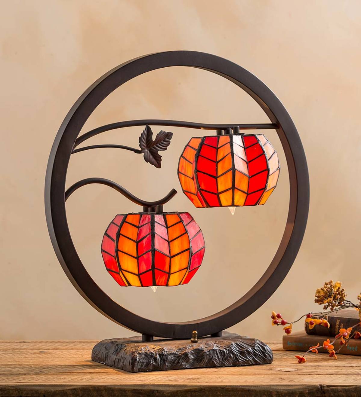 Stained Glass Pumpkins Accent Lamp