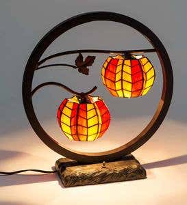 Stained Glass Pumpkins Accent Lamp