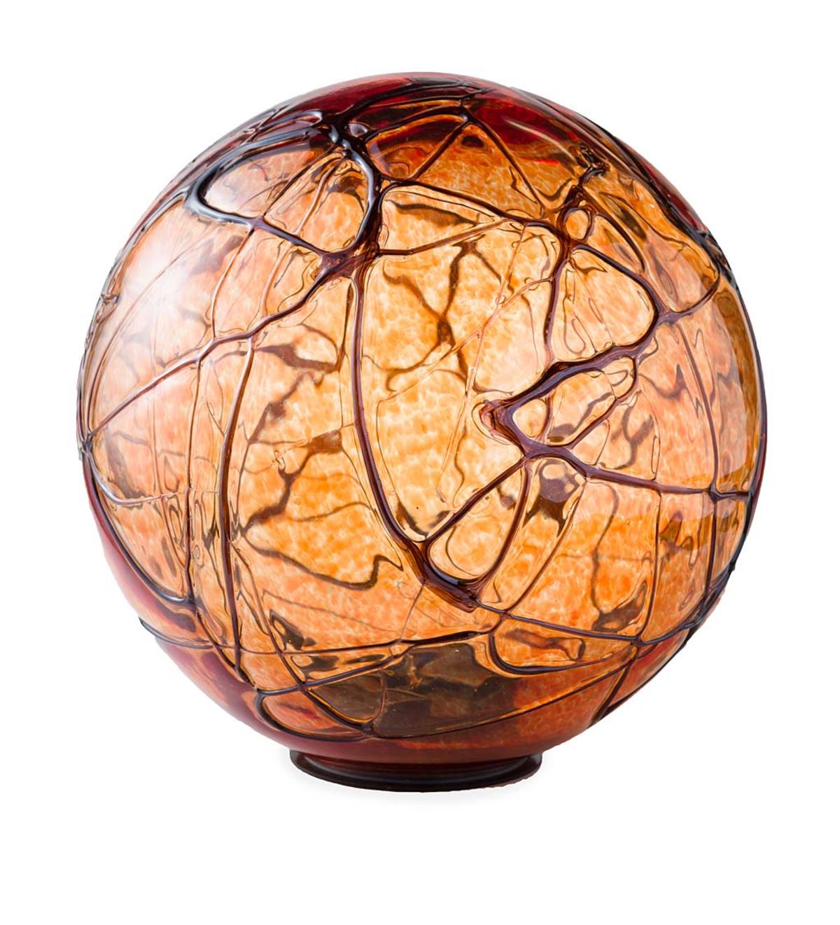 Lighted Solar Glass Orb - Amber