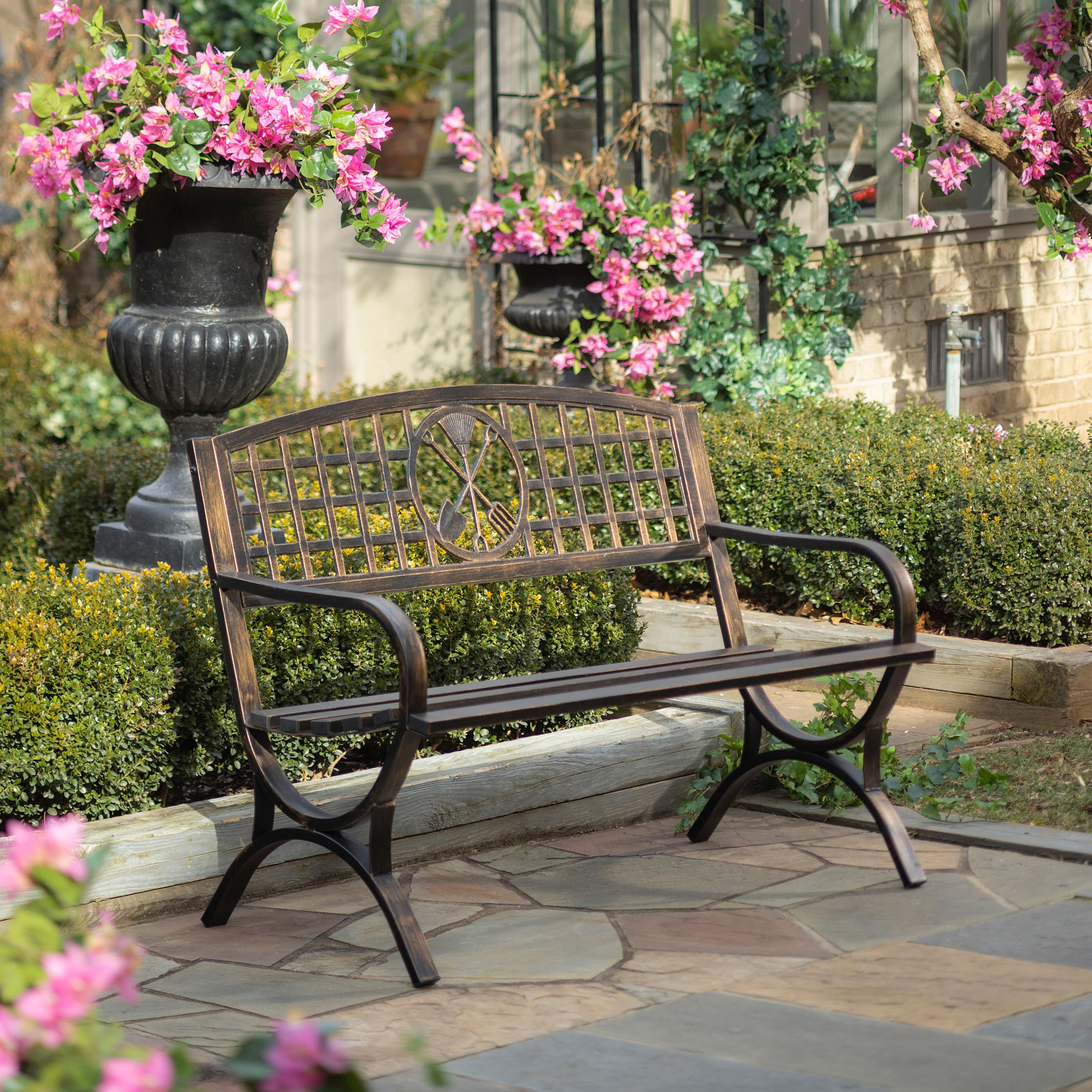 Garden Tools Metal Garden Bench | Plow & Hearth