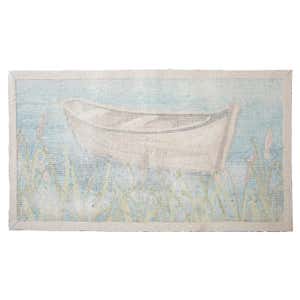 Indoor/Outdoor Hand-Hooked Polypropylene Boat Accent Rug