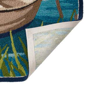 Indoor/Outdoor Hand-Hooked Polypropylene Boat Accent Rug