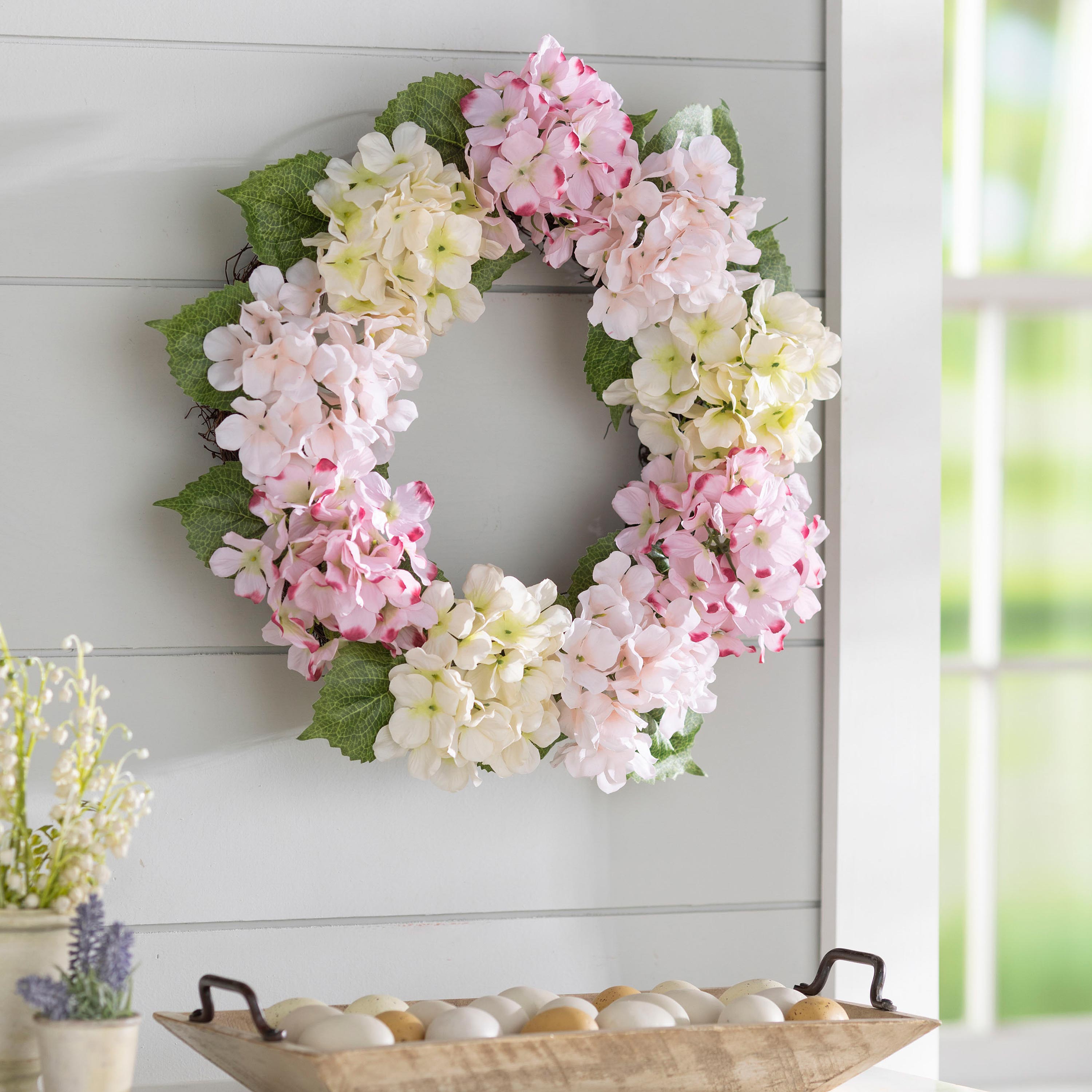 Pink Hydrangea Wreath