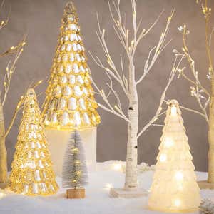 LED White Tabletop Artificial Birch Tree