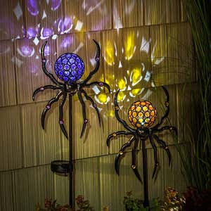 Solar Spider Halloween Garden Stake