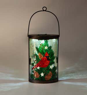 Cardinal and Spruce Solar Glass Lantern