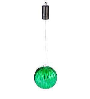 Indoor/Outdoor Shatterproof Holiday LED Lighted Hanging Ornament, Green and Red