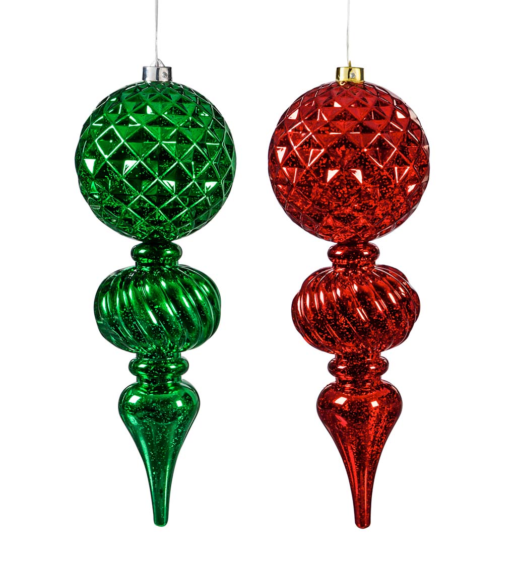 KSA Pack of 12 Red and Green Battery Operated LED Lantern Christmas  Ornaments 5