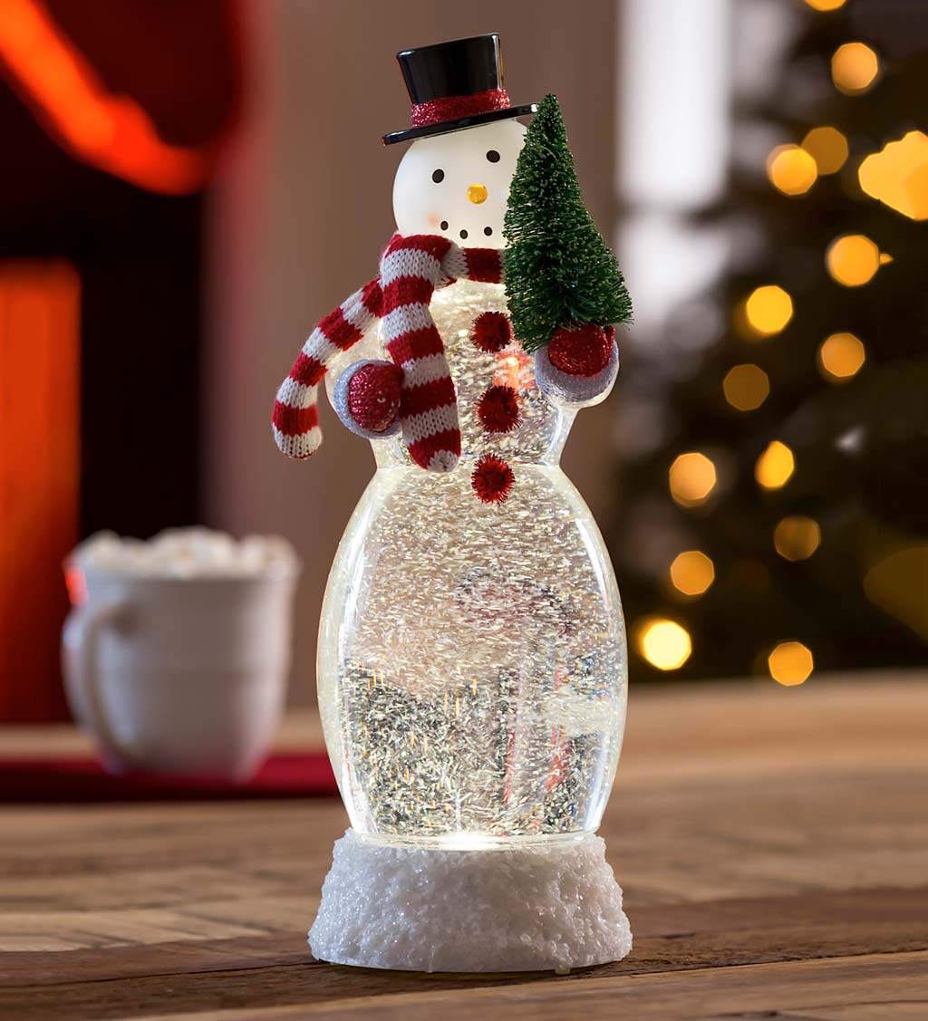 LED Snowman Snow Globe | Plow & Hearth