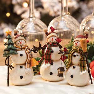 Winter Snowmen Tabletop Accents, Set of 3