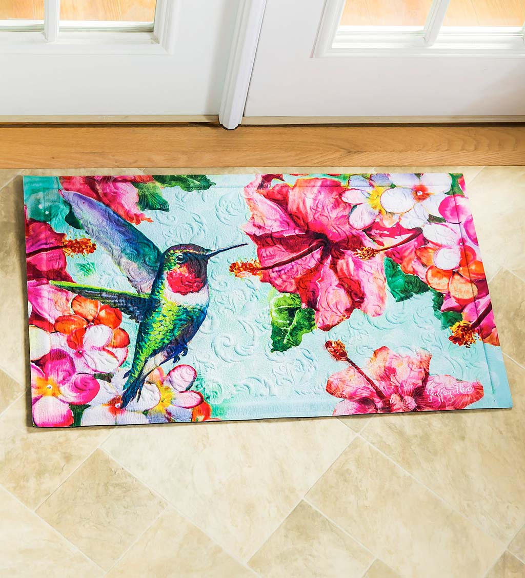  KIMODE Floral Indoor Door Mat 24''x36'', Green