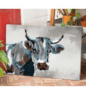 Observant Bull Canvas Wall Art