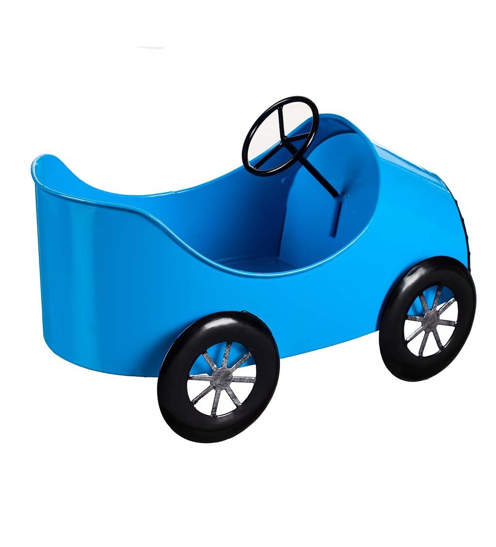 Metal Vintage Car Planter - Blue | Plow & Hearth