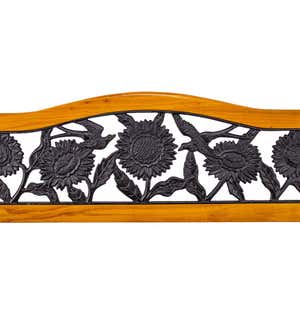 Metal and Wood Sunflower Garden Bench