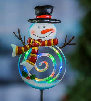 Chasing Light Snowman Solar Garden Stake