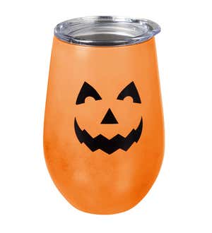 Glow-In-The-Dark Jack-O-Lantern Double Wall Stainless Steel Tumbler