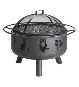 Woodland Animals Wood Burning Fire Pit