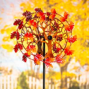 Oak Leaf Tree of Life Metal Wind Spinner