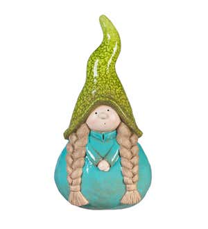 Ceramic Lady Gnome Garden Statuary