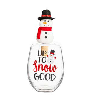 Snowman Wine Glass Gift Set, Set of Four