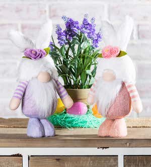 Plush Gnomes with Bunny Ears, Set of 2