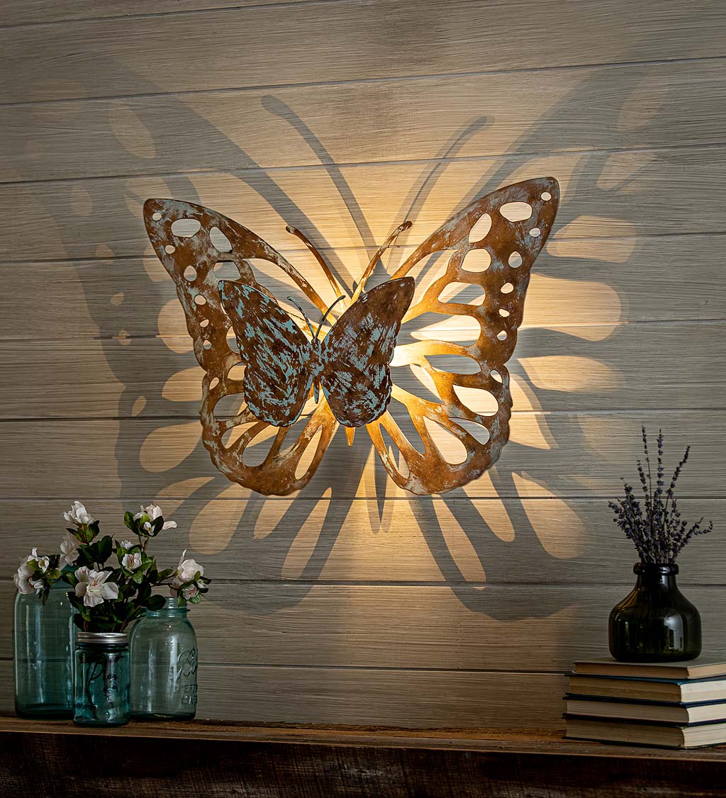 Set of 3 brass butterfly wall decor