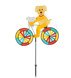 Dog on Bicycle Wind Spinner
