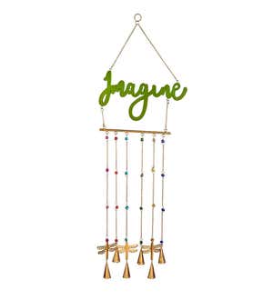 Inspirational Metal and Wood Wind Chimes, Set of 4