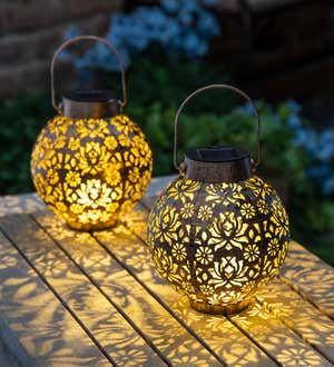 Mini Cutout Solar Lanterns, Set of 2