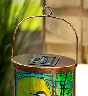 Hand-painted Glass Solar Lantern
