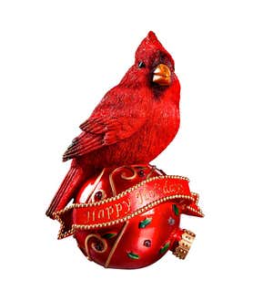 Lighted Holiday Cardinal on Ornament